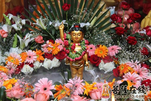 湖北省武汉江夏宝桥寺常住应四众弟子祈请,特于当日举办浴佛节法会