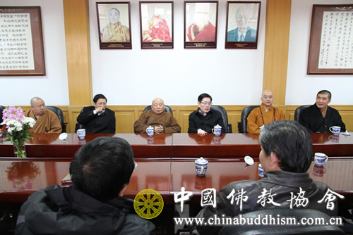 国家宗教事务局局长王作安一行拜访中国佛教协会