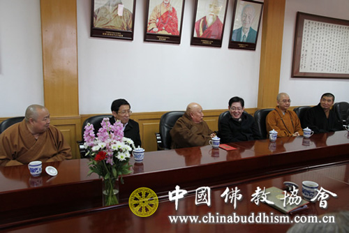 国家宗教事务局局长王作安一行拜访中国佛教协会