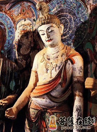 莫高窟又称"千佛洞",位于敦煌县城东南25公里的鸣沙山下,因其地处莫高