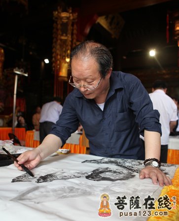 摄影-上海西林禅寺召开“崇恩书画院”成立八周年座谈会