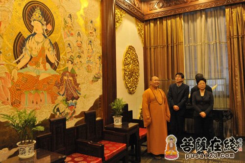 佛教-上海市政协副主席方惠萍考察玉佛禅寺 觉醒大和尚接待