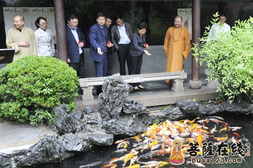 佛教-上海市政协副主席方惠萍考察玉佛禅寺 觉醒大和尚接待