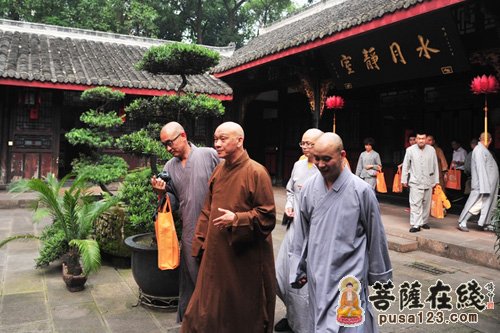 台湾镇国寺广心法师参访成都文殊院 宗性大和尚接待 大菩文化