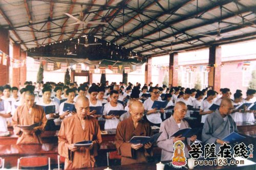 佛教-河北赵县柏林禅寺举行首届生活禅夏令营开营仪式