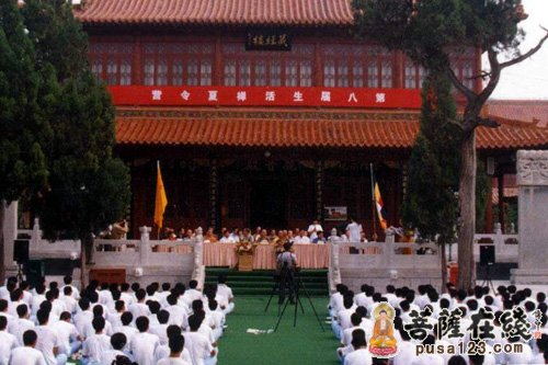 佛教-河北赵县柏林禅寺举行第八届生活禅夏令营开营仪式