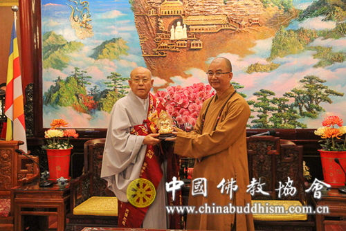韩国佛教天台宗张道正长老一行拜访中国佛教协会 韩国佛教天台宗张道正长老一行拜访中国佛教协会