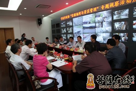 佛教-宁波市政协副主席蒋剑巍一行视察天童景区