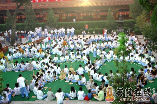 佛教-河北赵县柏林禅寺举行第十四届生活禅夏令营开营仪式