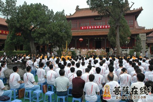 佛教-河北赵县柏林禅寺举行第十五届生活禅夏令营开营仪式