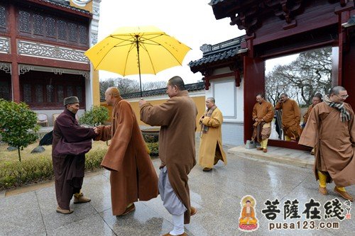 佛教-普陀山佛协会长道慈大和尚赴本山寺院走访慰问