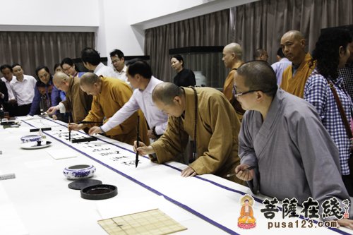 湖北省佛教协会在武昌举行八大法师书画作品捐赠展