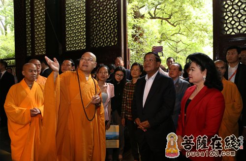灵隐寺-柬埔寨首相参访杭州灵隐寺 光泉大和尚热情接待
