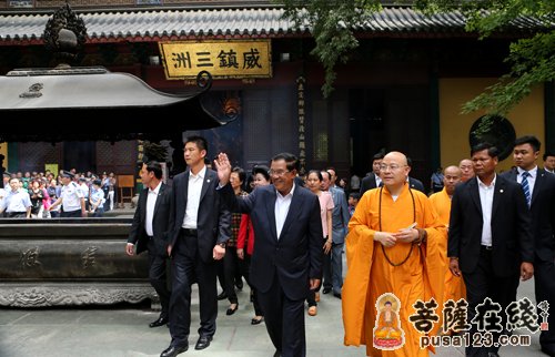 灵隐寺-柬埔寨首相参访杭州灵隐寺 光泉大和尚热情接待