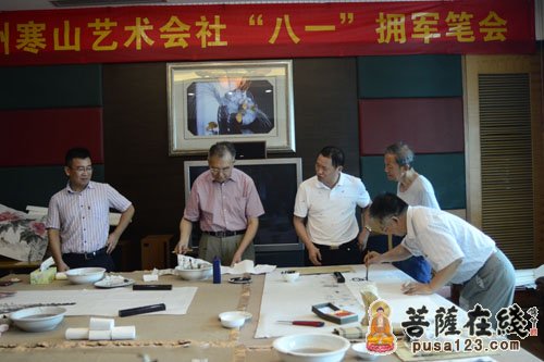 寒山寺-寒山寺书画院书画家一行赴苏州军分区组织拥军笔会