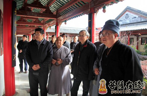 五祖寺-中央统战部二局局长赵学义一行视察黄梅五祖寺